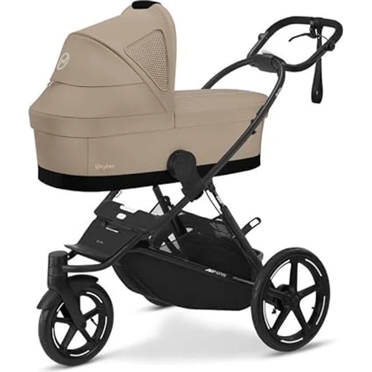 Cybex Gold COT S Kinderwagenaufsatz, Ab Geburt bis ca. 6 Monate, für Cybex AVI Spin und Eezy S Twist +2, Almond Beige, mit XXL-Sonnenverdeck – Bild 3