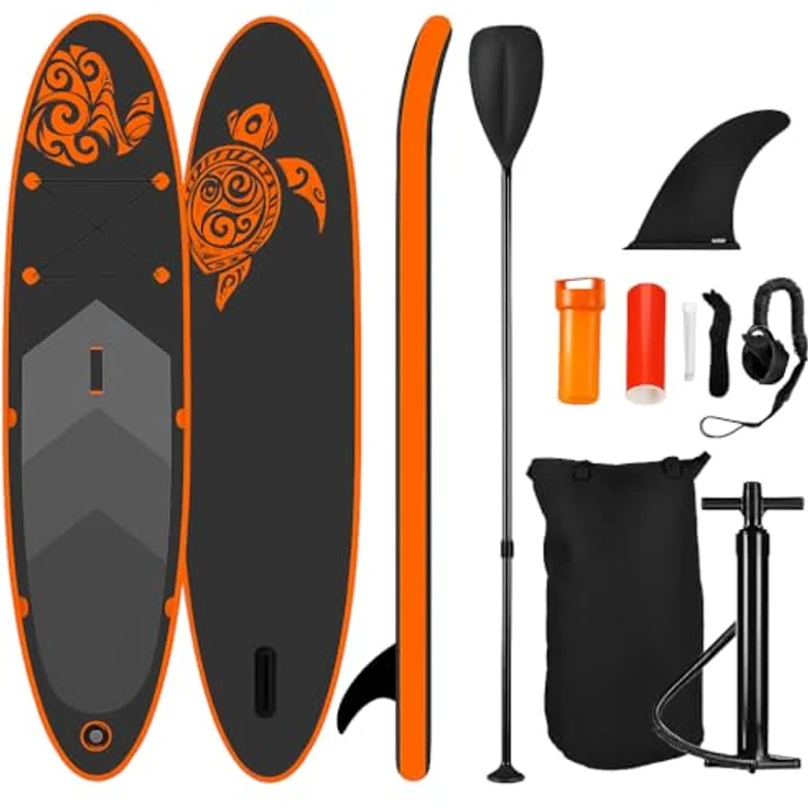 NEMAXX® SUP Board PB320 II, aufblasbares Stand-Up Paddle Board Set 320×78×15 cm, bis 140 kg, inkl. Tasche, Paddel, Finne, Pumpe & Reparaturkit, rutschfestes EVA-Deck, Allrounder für Anfänger und Fortgeschrittene – Bild 1