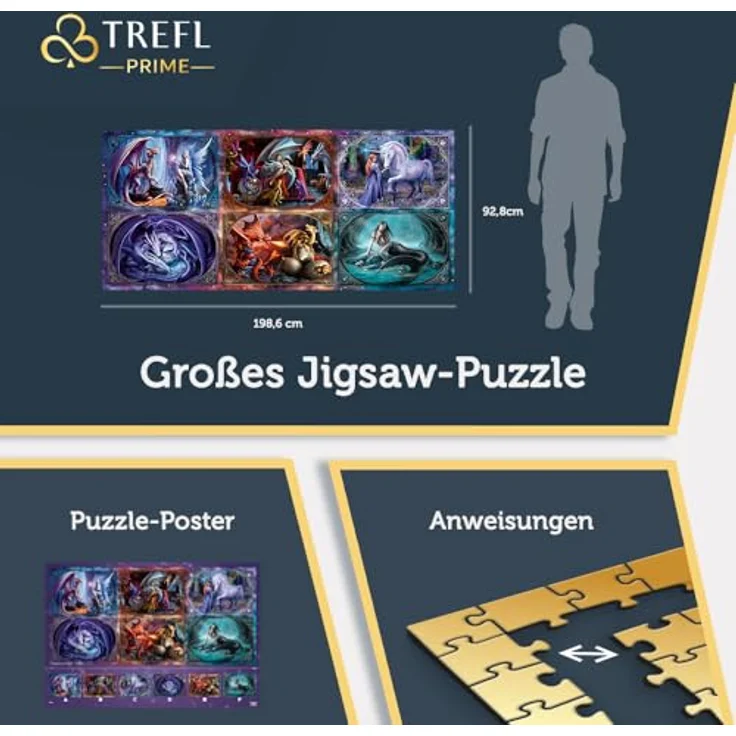 Trefl Prime - Puzzle UFT: Fantasy Creatures - 9000 Elemente, Anne Stokes, Großes Spiel, Dickster Karton, Bio, EKO, Mehrfarbig – Bild 4