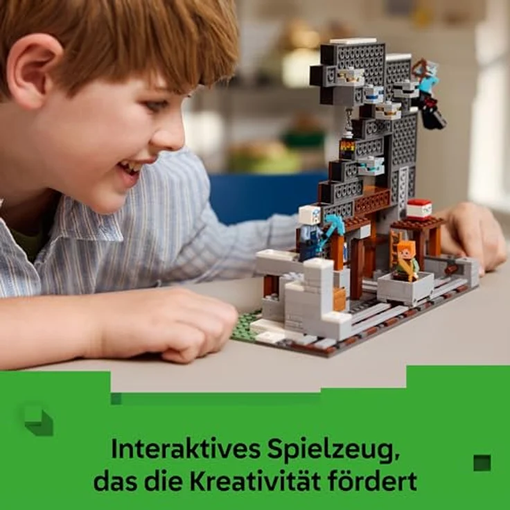 LEGO Minecraft 21277, Spitzhackenmine Bausatz mit 3 Figuren, interaktive Spielzeugwelt für kreative Abenteuer, mehrfarbig – Bild 5