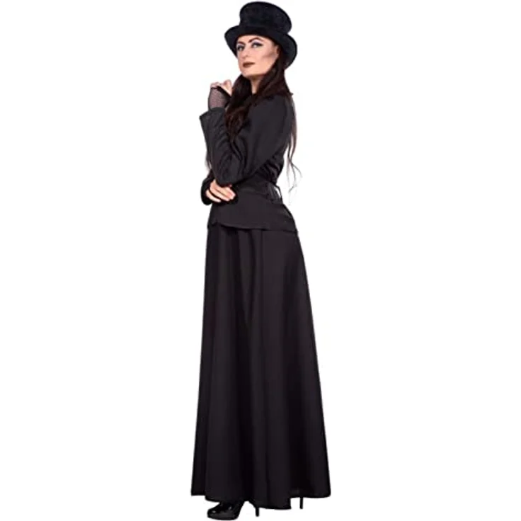 WILBERS & WILBERS 4494 Hexenkleid für Damen, schwarz, Erwachsenenkostüm mit Puffärmeln, Größe 52, waschbar bei 30°C – Bild 5