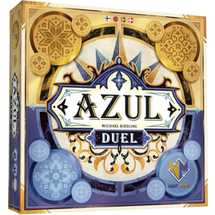 Enigma Azul Duel (Nordic), strategisches Brettspiel für 2 Spieler mit eleganter Fliesenanordnung und Tag-Nacht-Thematik – Bild 2