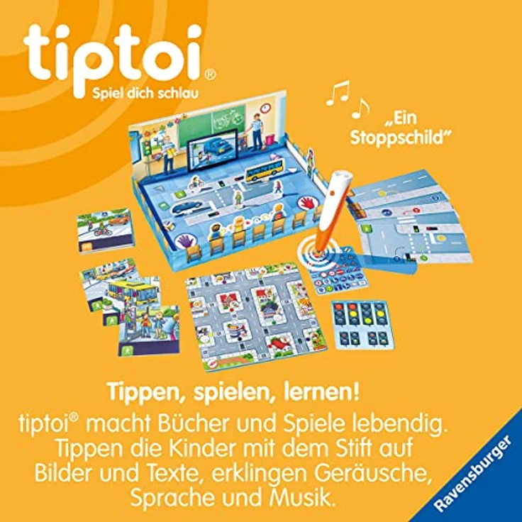 Ravensburger tiptoi Spiel 00173 - Sicher im Straenverkehr - Lernspiel ab 4 Jahren, lehrreiches Verkehrsspiel fr Jungen und Mdchen, fr 1-4 Spieler – Bild 5