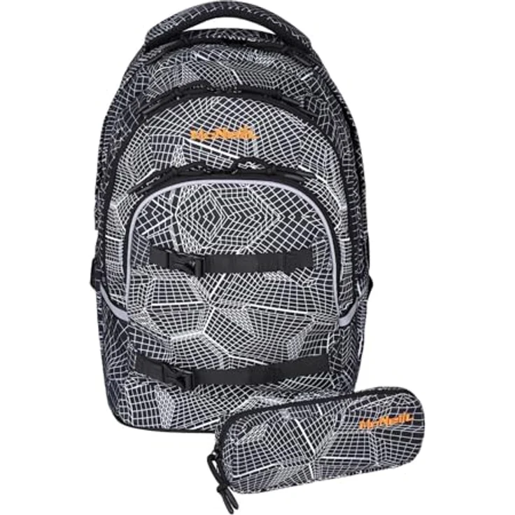 McNeill Schulranzen Milo (2-tlg), Polyester, ergonomisch, 27 l Volumen, Farbe render – Bild 1