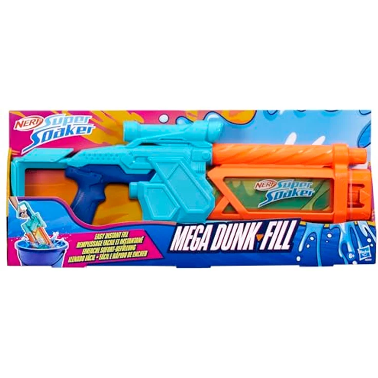 Super Soaker Nerf Super Soaker Mega Dunk-Fill Wasserblaster, 1005 ml Tankkapazität mit Pump-Action und Zielfernrohr – Bild 2