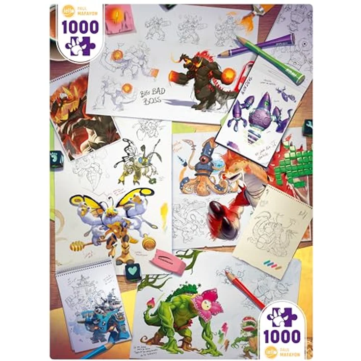 IELLO Puzzle 1000 Teile, Universe: Making of Monsters mit detaillierter Monster-Illustration – Bild 3