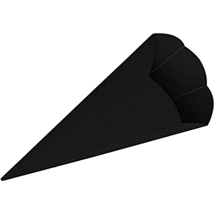 itenga Schultüten Rohling aus Bastelwellpappe, 68 cm, 6-eckig, selbstgestaltbar, 3D Wellpappe (schwarz) – Bild 1