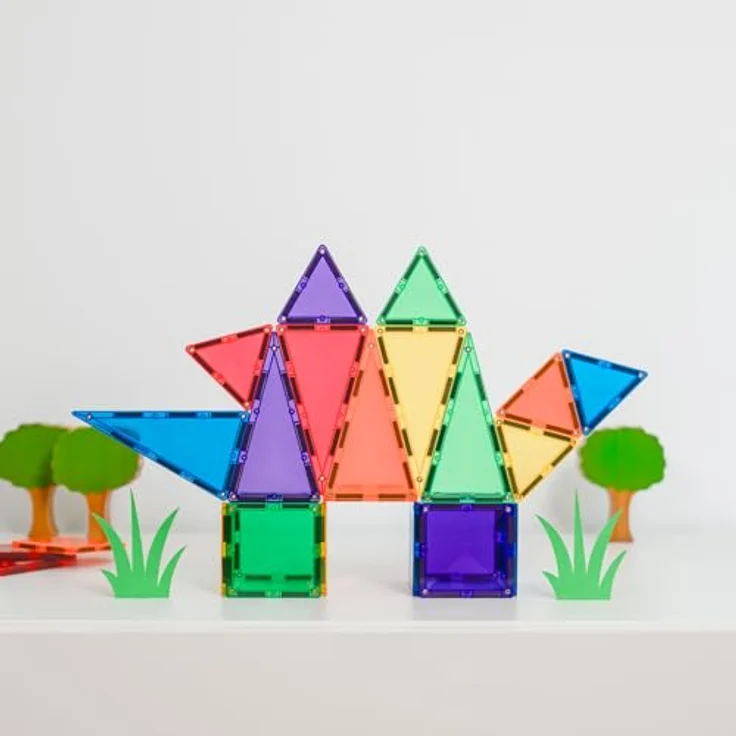 Connetix Magnetspielbausteine Rainbow Mini Pack verstärkte Magnete pädagogisches Lernspiel Kreativ, (Open Play, 24 Teile), ab 3 Jahren, Regenbogenfarben – Bild 5