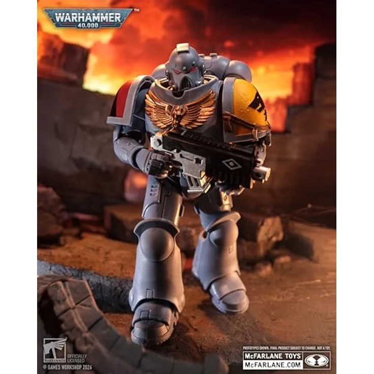 McFarlane Warhammer 40.000 Grey Hunter (Space Wolves), 17,8 cm Actionfigur mit 22 beweglichen Teilen, inklusive Bolzenpistole und Kettenschwert, in thematischer Fensterbox – Bild 5