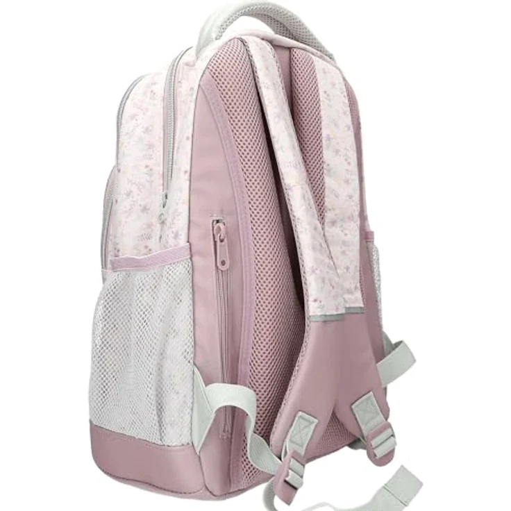 Depesche TOPModel Blooming Kitty Schulrucksack, Flieder, mit Model-Katze-Motiv, Blumenmuster, 2 Fächer, verstellbare Träger – Bild 2