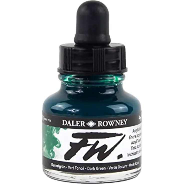 Daler Rowney FW Acrylfarbe, 29,5 ml Flasche, lichtbeständig und permanent, dunkelgrün