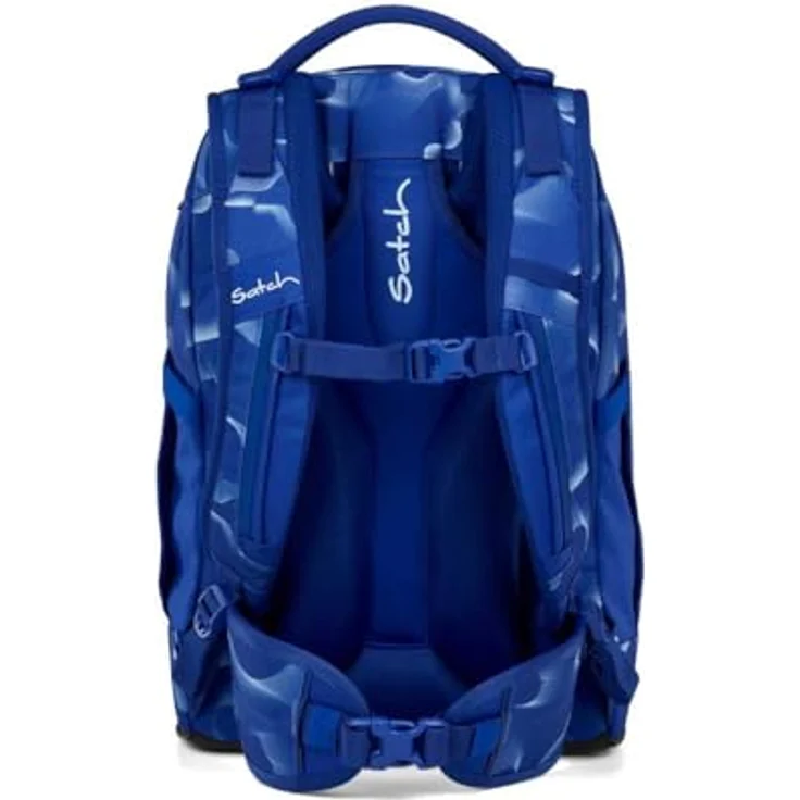 Satch pack Schulrucksack Set 2tlg. inkl. Schlamperbox mit 3D Soft-Mesh Rückensystem, Organisierungsfach und Geodreieck, Vibrant Blue – Bild 3