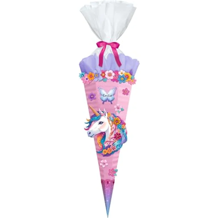 Ursus - Ludwig Bähr Schultüte EASY LINE Fancy Unicorn, Bastelset 68cm mit vorgestanzten Stanzteilen und 3D-Design – Bild 1