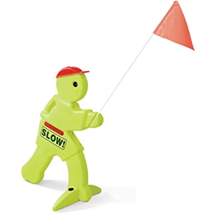 Step2 Benni Brems Warnfigur | Warnschild für Kinder in Neon Grün mit Fahne | Achtung spielende Kinder Warnpuppe KidAlert