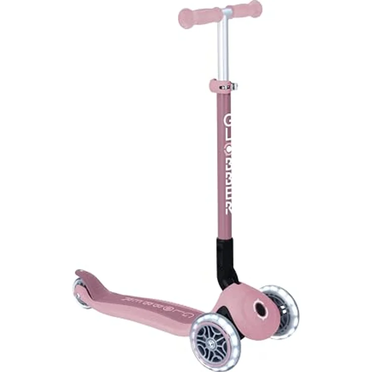 Globber PRIMO FOLDABLE LIGHTS ECO beere, 3-rädriger Kinderscooter mit leuchtenden Vorderrädern und sicherem Klappmechanismus – Bild 1