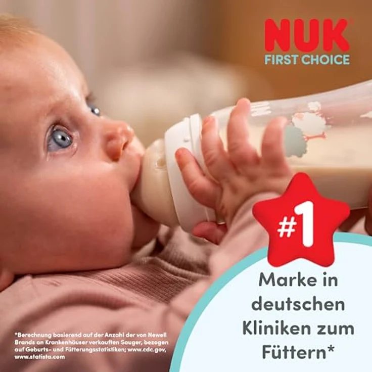Nuk 8-tlg. Perfect-Start-Set PP First Choice Plus, Babyflaschen mit Temperature Control, Wal, 0-6 Monate – Bild 2