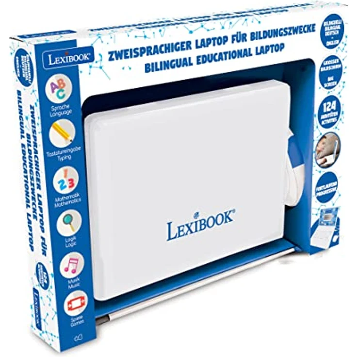 LEXIBOOK JC598i3 - Zweisprachiger Lernlaptop mit 124 Aktivitäten zum Lernen, Spielen und Musizieren, blau/weiß (Zweisprachig Deutsch und Englisch) – Bild 5