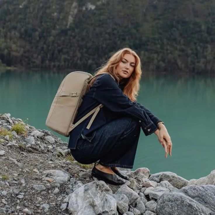 Beckmann Norway Rucksack Street FLX, Schulrucksack in Beige, 30-35l erweiterbar, witterungsbeständig mit Laptopfach – Bild 9