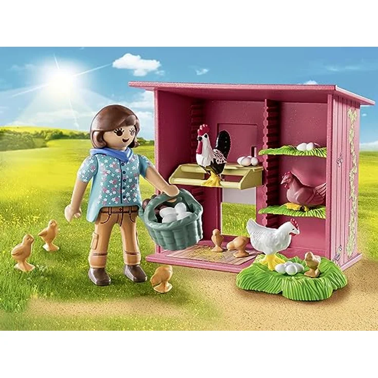 PLAYMOBIL® 71308 - Hühner mit Küken, Spielset für den Bauernhof mit Hühnerhaus und Zubehör – Bild 3