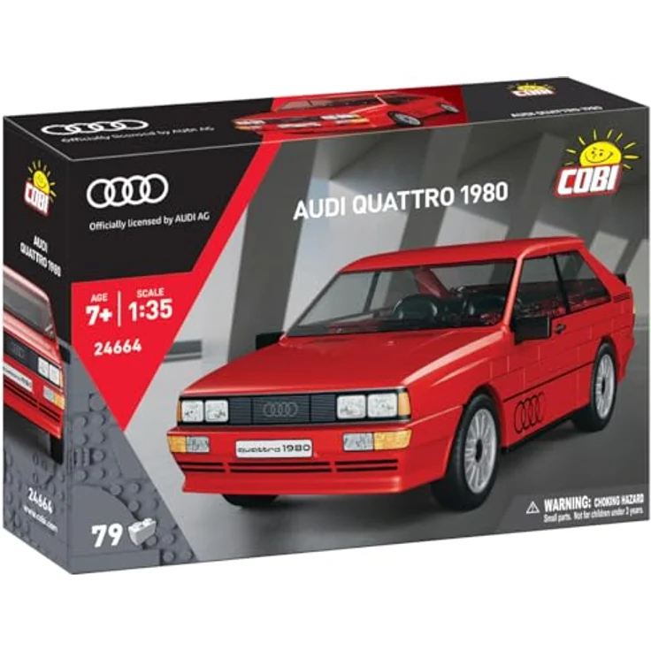 COBI Audi Quattro (1980), Modellfahrzeug im Maßstab 1:35, rot, Bausteine made in EU – Bild 5