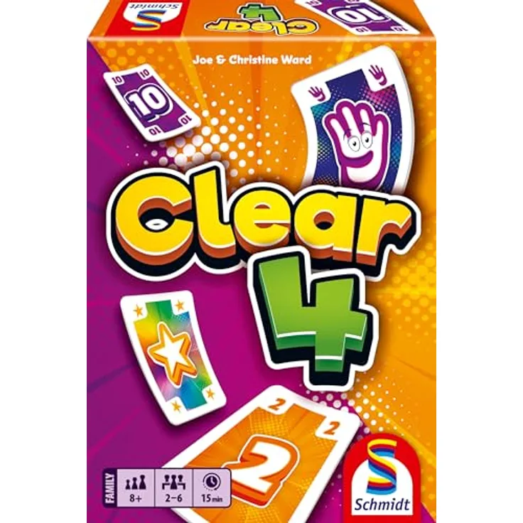 Schmidt Spiele 49473 Clear 4, Kartenspiel der Klein und Fein Serie, für 2-6 Spieler, ab 8 Jahren, Spieldauer ca. 15 Minuten