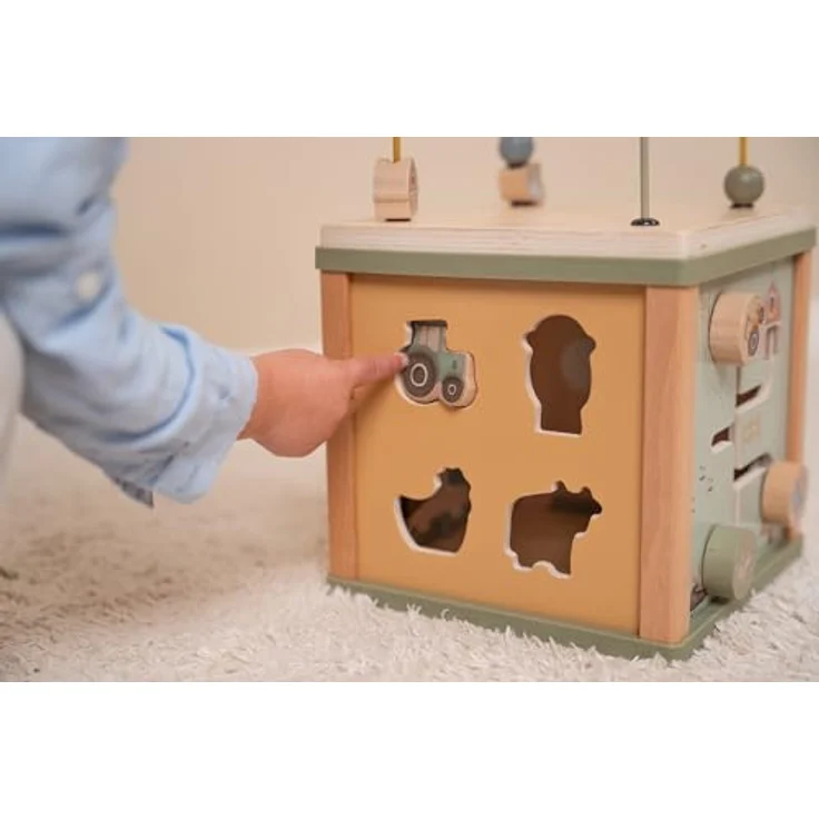 Little Dutch 7131 FSC Holz Aktivitäten-Würfel Motorikschleife - Little Farm grün – Bild 5