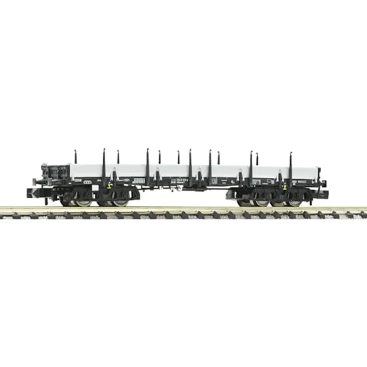 Fleischmann 6660109 N Flachwagen der DB, gesickte Stahl-Frontwände, seitliche Alu-Bordwände für den Transport schwerer Güter