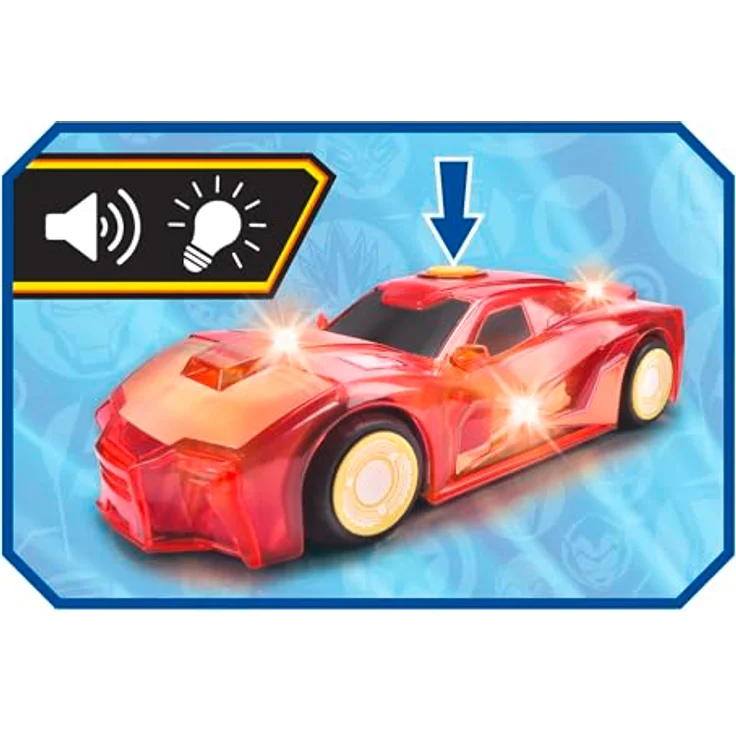 Jada Toys MarvEvi LOVE Light Hero Iron Man 1:32, Spielzeugauto mit Rückziehautomatik, Licht- und Soundfunktionen – Bild 4