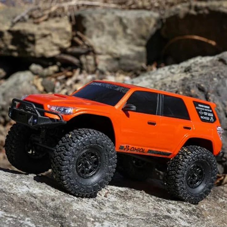 Axial SCX24 Toyota 4Runner 1/24 4WD RTR, Micro-Crawler mit Spektrum SLT2, 350 mAh LiPo Akku & USB-Ladegerät, orange – Bild 3