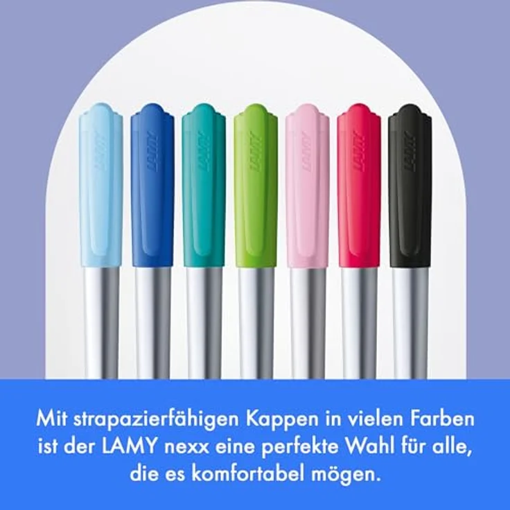 Lamy Füller nexx azure Feder M, Linkshänder mit ergonomischem Griffstück und Aluminiumkörper – Bild 6