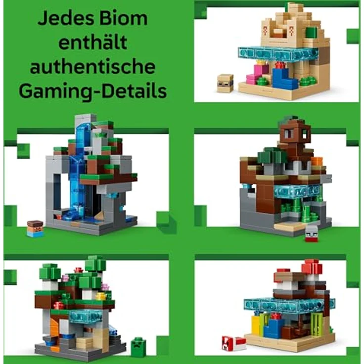 LEGO Minecraft Mini-Biome 21589, DIY Deko Set mit 5 Mikrofiguren und 5 abnehmbaren Biomen, kreatives 3D Puzzle für Gamer ab 12 Jahren – Bild 3