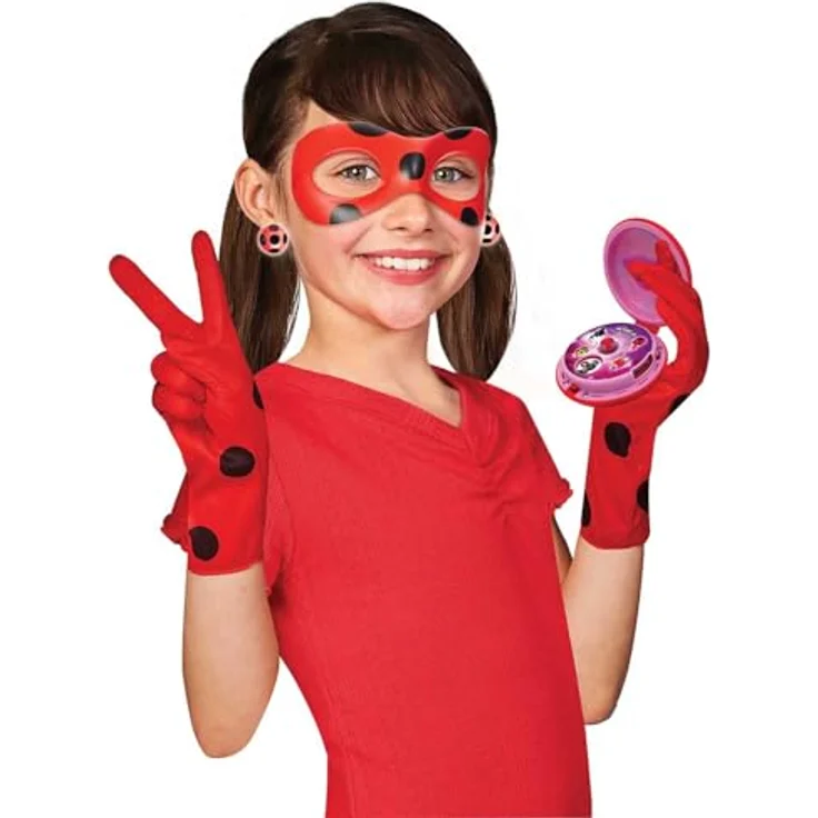BANDAI Miraculous Ladybug Verwandlungsset, Kostüm mit Yo-Yo-Telefon (spricht Französisch), Maske, Handschuhe und leuchtenden Ohrringen, Spielzeug für Kinder ab 4 Jahren, P50619 – Bild 5
