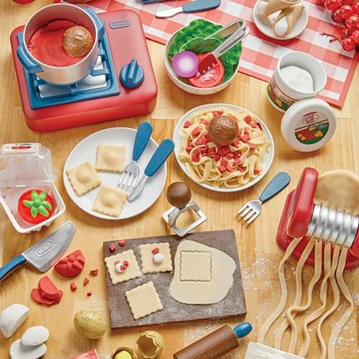 Little Tikes Creative Chefs Italian Restaurant Kit, Rollenspiel-Kochset mit funktionierender Nudelmaschine und 33 realistischen Utensilien, geeignet für Kinder ab 3 Jahren – Bild 2