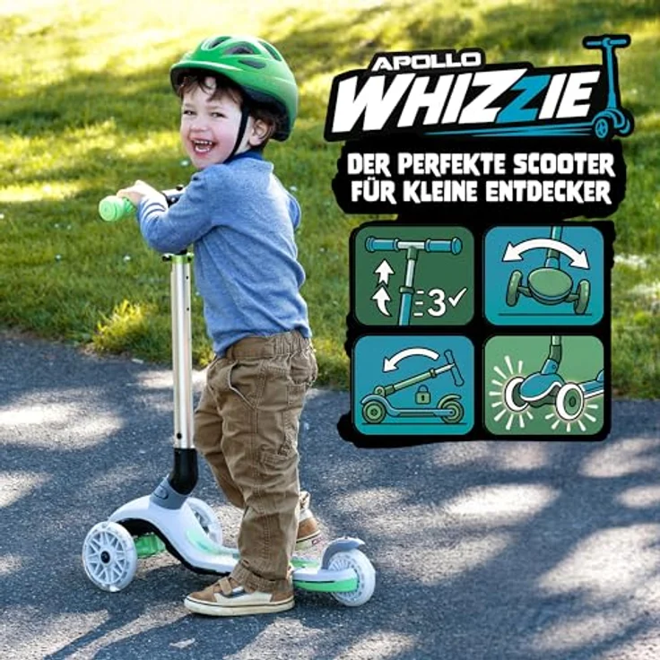 Apollo Whizzie LED Kinderroller, höhenverstellbarer Dreiradscooter für Kinder ab 3 Jahre, stabil und sicher bis 60 kg – Bild 6