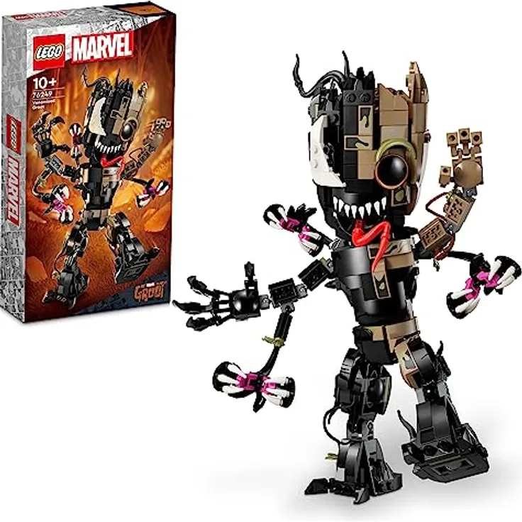 LEGO 76249 Marvel Groot-Figur, Noir, 630 Teile - Bauen, spielen und ausstellen mit beweglicher Venom-Verwandlung