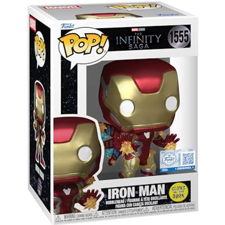 Funko Iron Man (Glow in The Dark) Vinyl Figur 1555, Sammelfigur aus Fan-Merch, langlebig – Bild 1