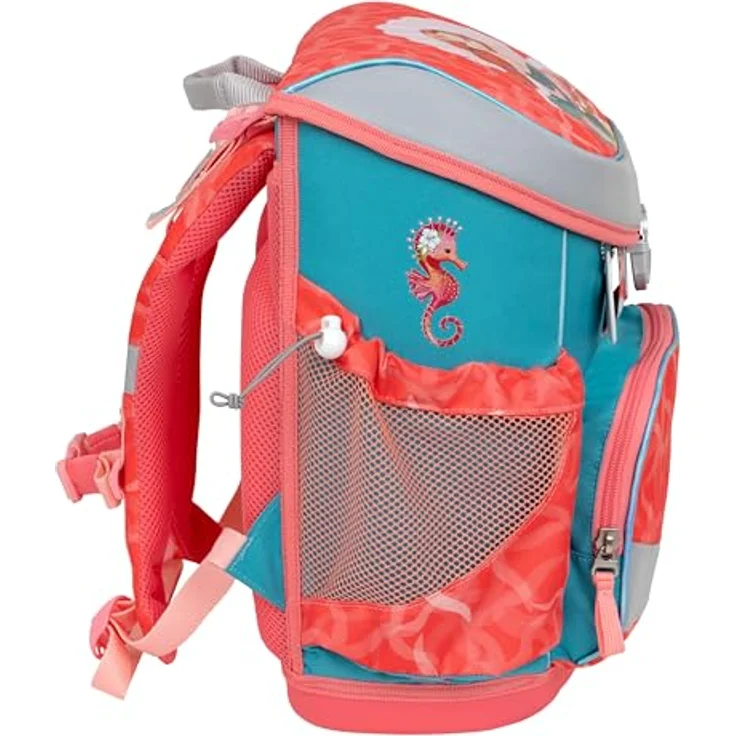 Belmil Mini-Fit Schulranzen Set 4-teilig (405-33/AG/S) (Sea Queen), Leichter Schulranzen mit Brustgurt, reflektierenden Elementen und AGR-Ergonomie – Bild 4