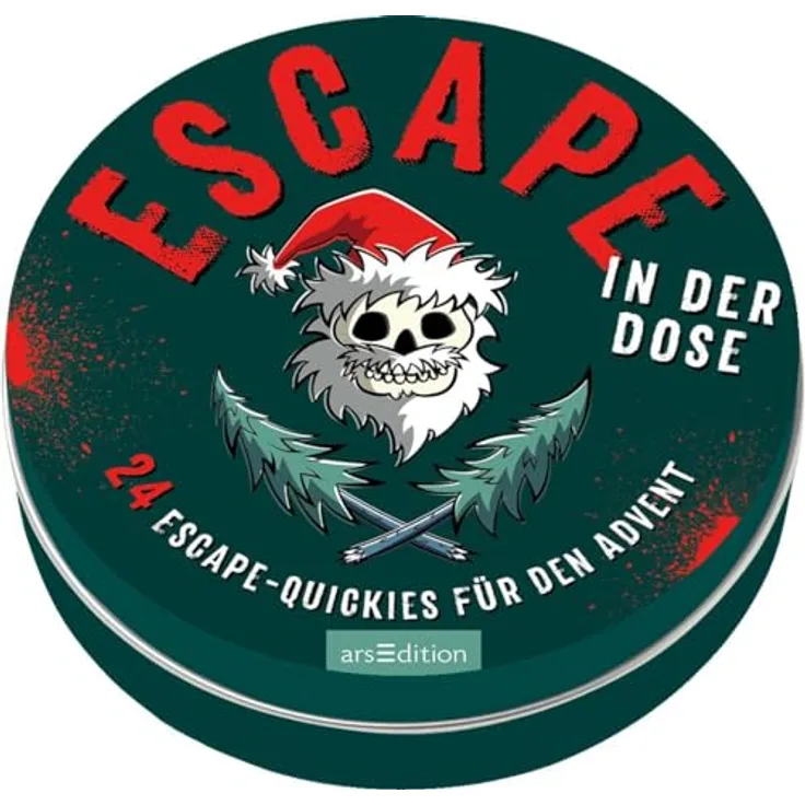Ars Edition Escape-Adventskalender in der Dose, 24 Rätselgeschichten für spannende Escape-Abenteuer