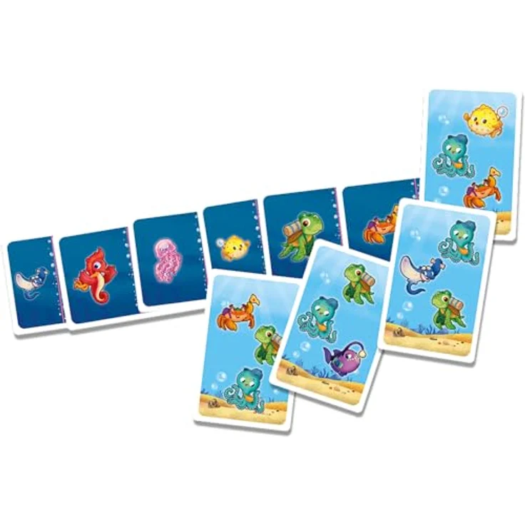 Schmidt Spiele 75062 Blubbern, Kinderkartenspiel für 2-4 Spieler, ab 5 Jahren, Unterwasserwelt, Spieldauer ca. 15 Minuten – Bild 3