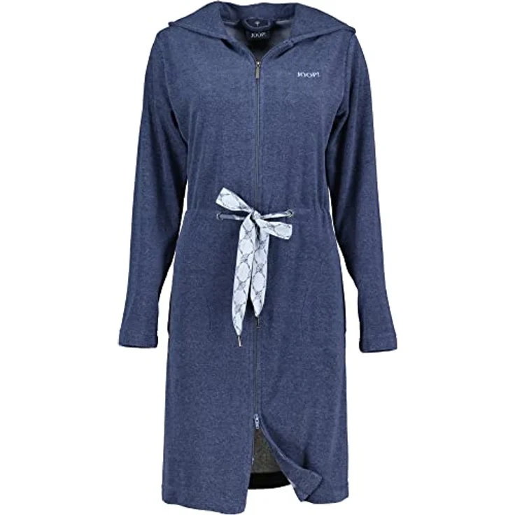JOOP! Damen Bademantel ACTIVE 1659, Kapuze, pflegeleichtes Mischgewebe, blau – Bild 3