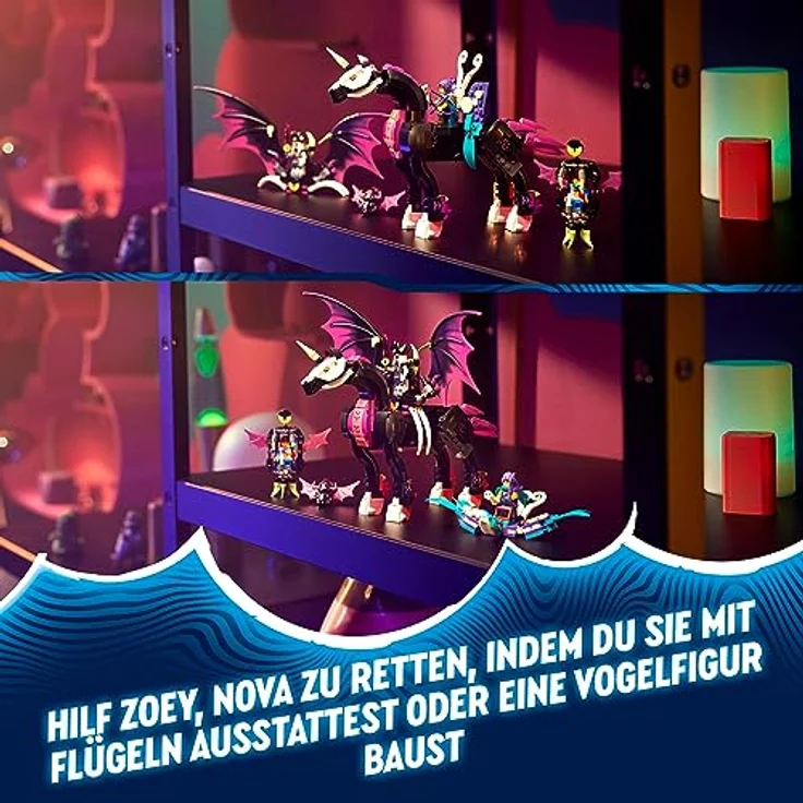 LEGO 71457 DREAMZzz Pegasus, Baue 2 Arten eines Pferdespielzeuges, enthält Zoey, Nova und Albtraumkönig als Minifiguren aus der TV-Show, kreatives Tierspielzeug für Kinder – Bild 5