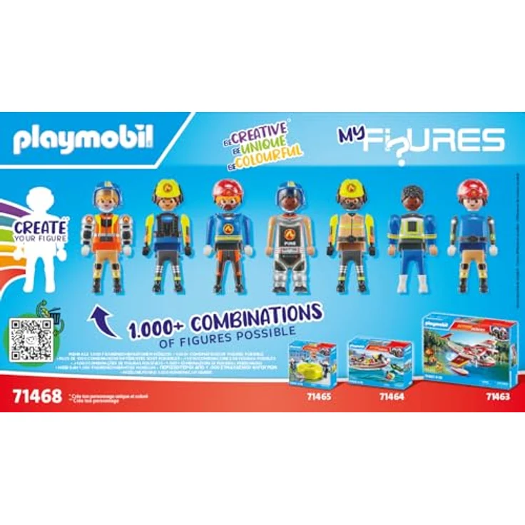 PLAYMOBIL 71468 My Figures Feuerwehr Spielset, Mehrfarbig mit abnehmbaren Zubehör und authentischem Feuerwehr-Equipment für fantasievollen Spielspaß – Bild 7