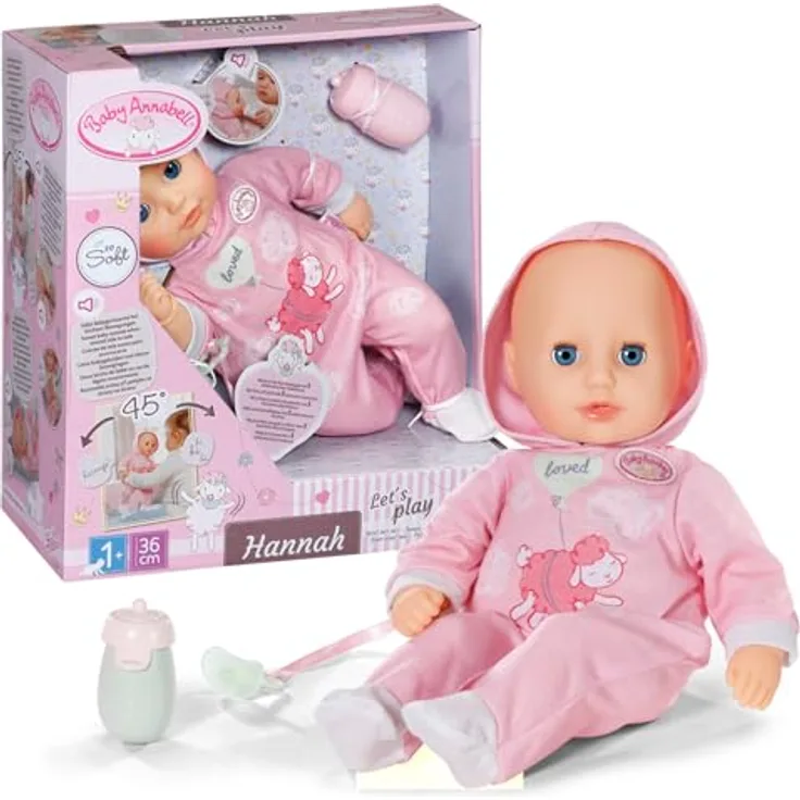Zapf Creation Baby Annabell Hannah, 36 cm Spiel mit mir Puppe für Kinder ab 1 Jahr, weicher Stoffkörper