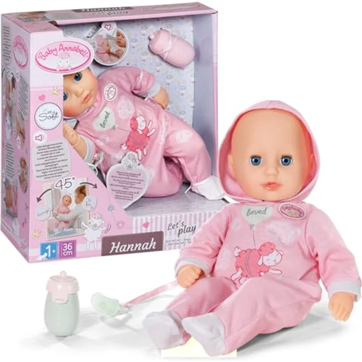 Zapf Creation Baby Annabell Hannah, 36 cm Spiel mit mir Puppe für Kinder ab 1 Jahr, weicher Stoffkörper – Bild 1