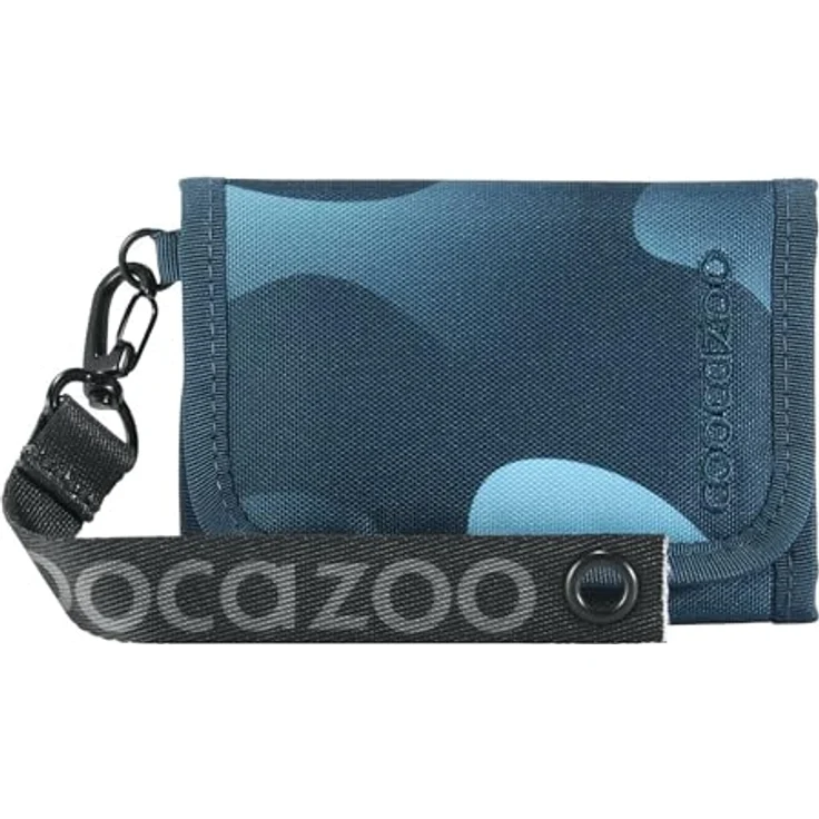 Coocazoo Geldbörse „Aqua Flow”, blau, Kids Portemonnaie mit 2 Sichtfenstern, Münzfach, Kartenfächern und Klettverschluss, ab der 3. Klasse – Bild 1