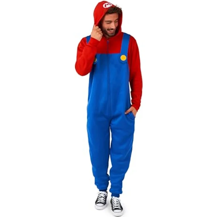 OppoSuits Mario, Offiziell lizenzierter Onesie für Erwachsene mit lebendigen Farben und nostalgischem Design – Bild 4