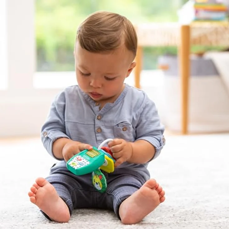 Infantino Music & Lights Key Ring - 4 Easy Press Buttons, Real Car Sounds, Crinkle Character & Rattling Keys, Ages 3 Months + – Bild 4