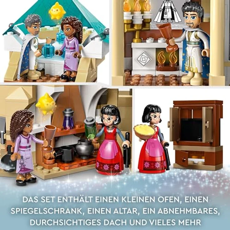 LEGO 43224 Disney Wish König Magnificos Schloss, Baubares Spielzeug aus dem Wish-Film mit Figuren, darunter Asha, Dahlia und Star, Geschenk zu Weihnachten für Mädchen, Jungen und Kinder ab 7 Jahren – Bild 4