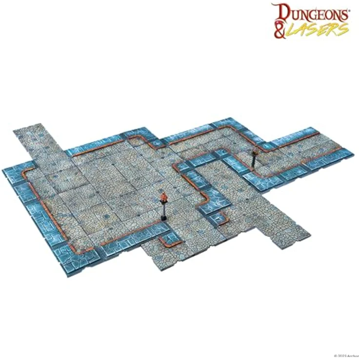 Archon Studio Dungeons & Lasers: City Streets Miniature Terrain – unlackiert, modular mit integrierter Gitterstruktur, kompatibel mit DND und anderen RPG-Spielen – Bild 2