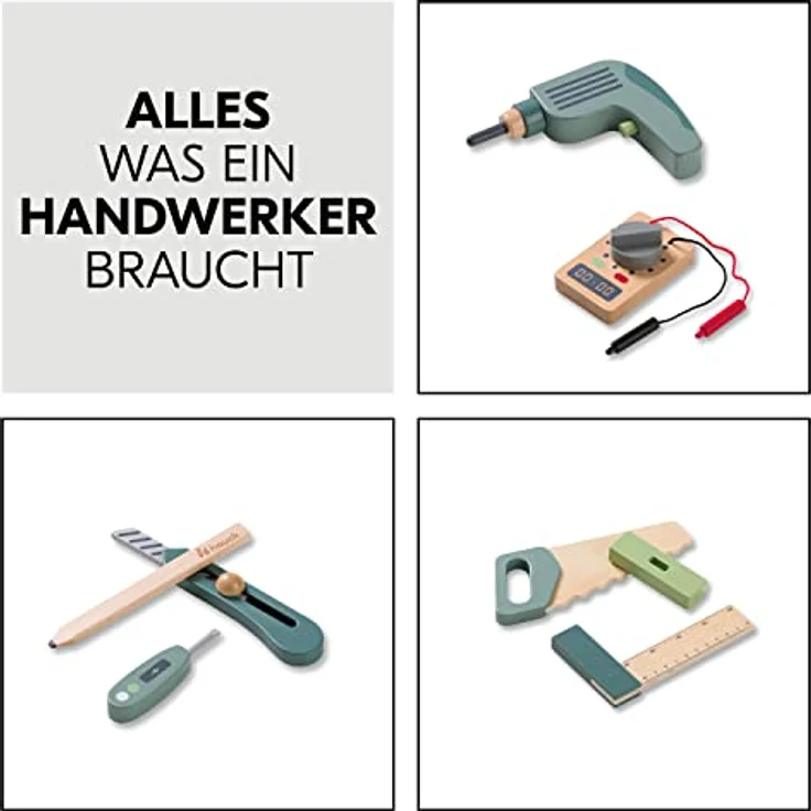 hauck Learn to Work – Werkzeuggürtel für Kinder ab 3 Jahren, inkl. 9-teiligem Holzwerkzeug aus FSC®-zertifiziertem Holz, verstellbar mit Klickschnalle – Bild 4